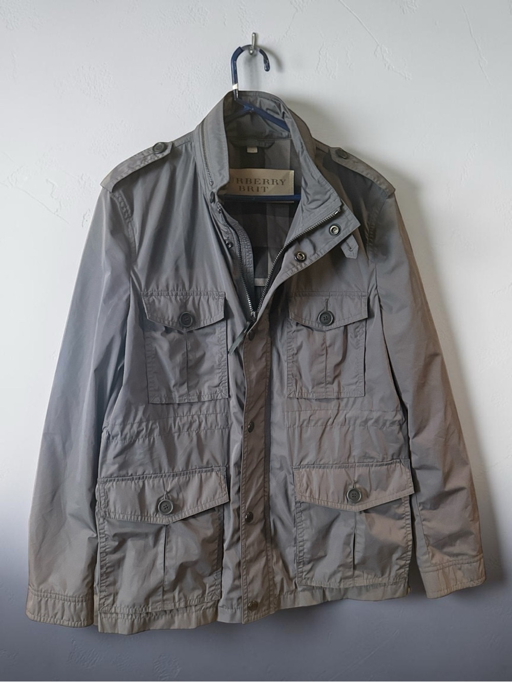 Burberry Brit Men's Grey Nylon Utility Field Jacket XL